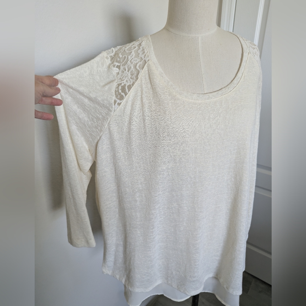 Eyeshadow Cream Lace Women's Blouse